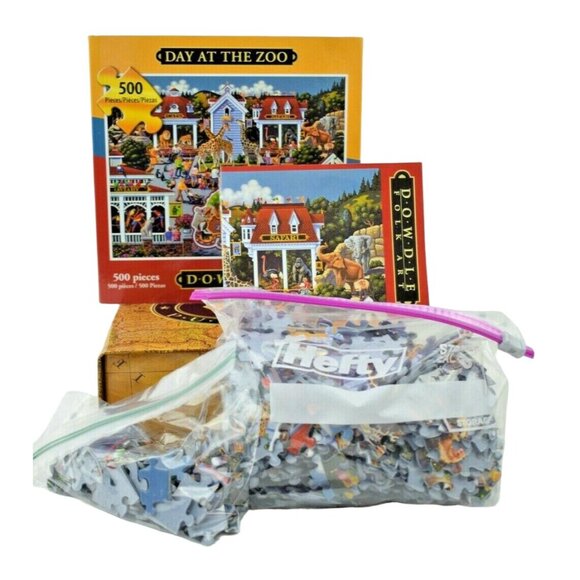 Dowdle Puzzles Day at the Zoo 500 Piece Jigsaw Puzzle Complete - Picture 6 of 6